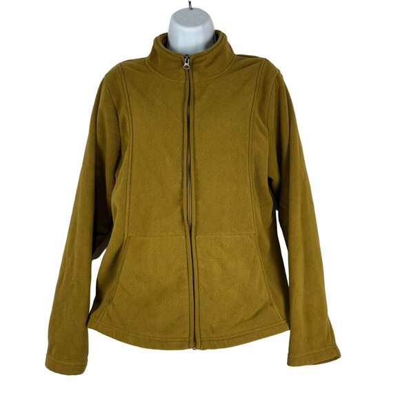 Merona Womens Olive Full-Zip Fleece Jacket Size Large - Picture 1 of 5